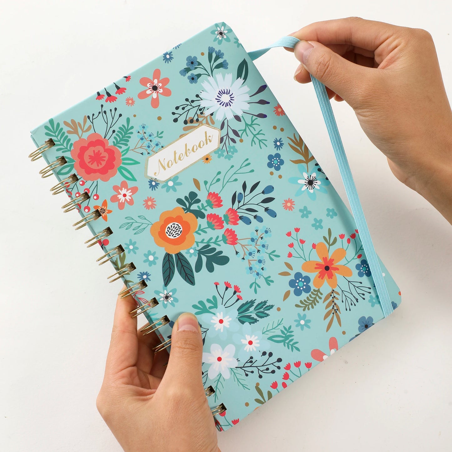 Cahiers en spirale Jolies fleurs couverture rigide 5.5 X 8.3inch 160 Pages
