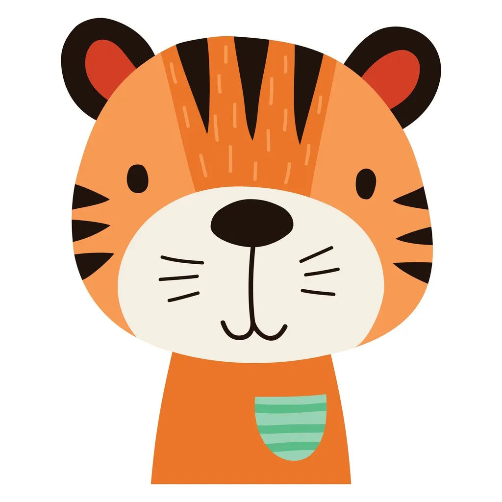 Painting by numbers for kids Fox cat panda bear deer tiger koala sloth
