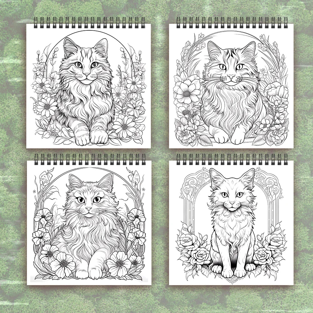 Cats Adult Coloring Book