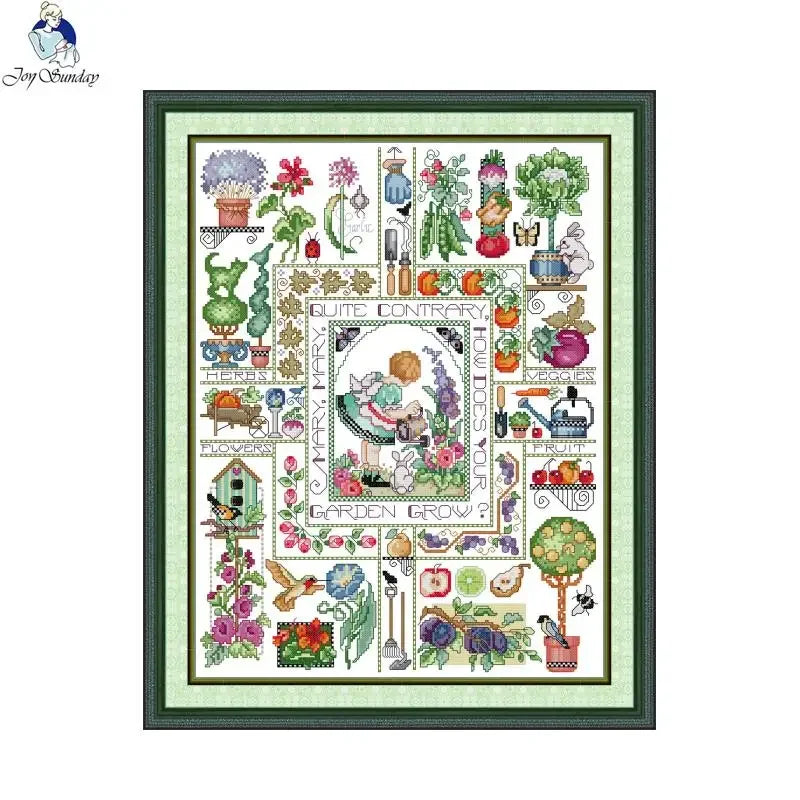 Joy sunday Kit de point de croix Le jardin de Mary pré-imprimée ou toile vierge, tissu estampé Aida , 16CT, 14CT, 11CT