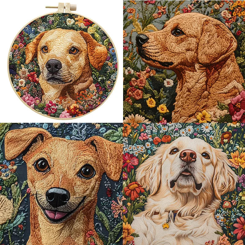 Kits de inicio para bordar perros, juego de punto de cruz para principiantes