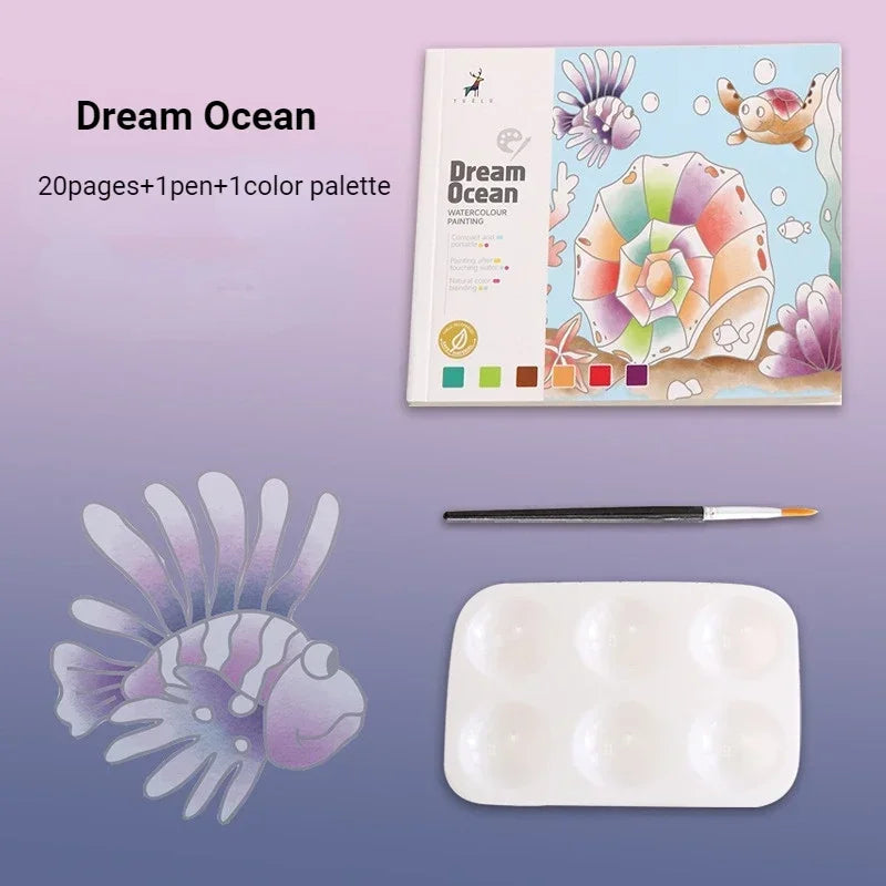 Livres de coloriage à la peinture à l'eau pour enfant 20 feuilles