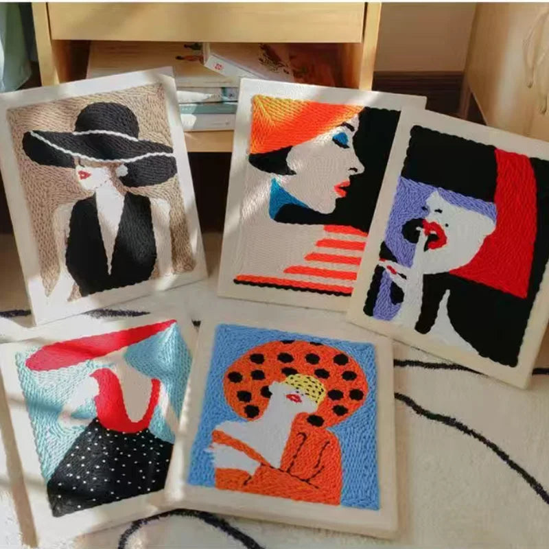 Kits de broderie à poinçon motif estampillé