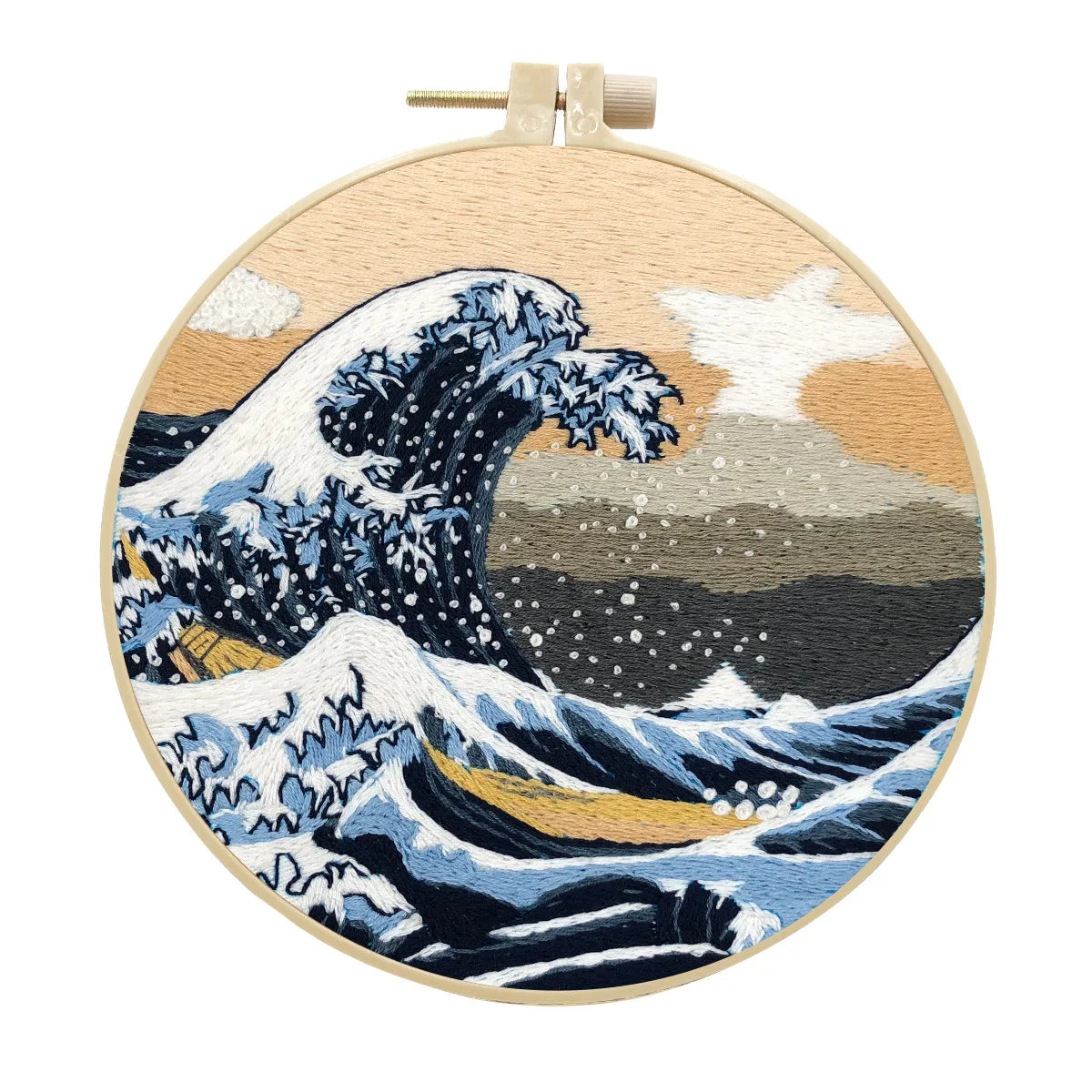 Kit de broderie à la main pour adultes débutants, kit de point de croix estampillé La vague