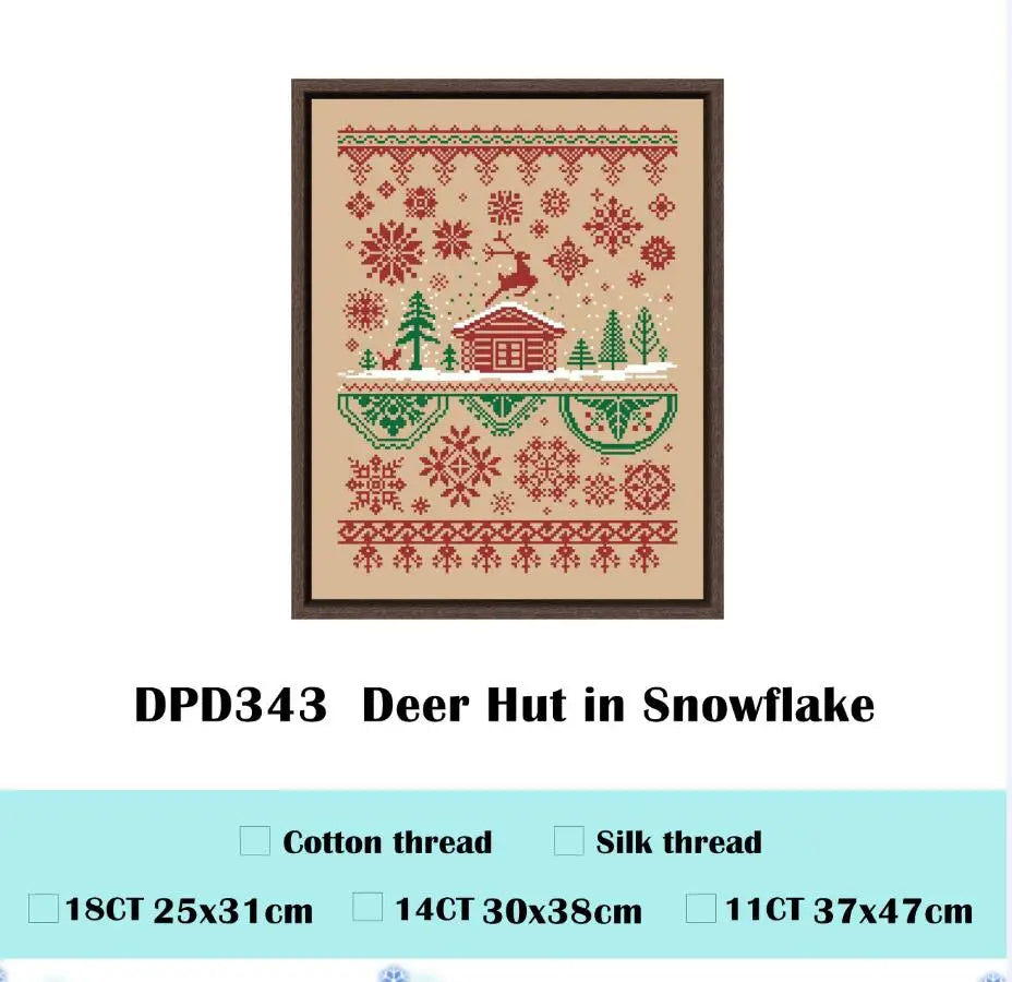 Kit de point de croix hiver neige 18ct 14ct 11ct