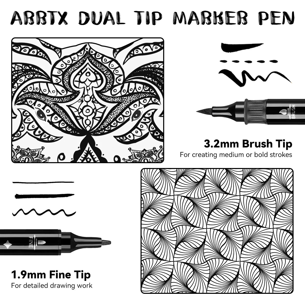 Paquet de 8 feutres de peinture acrylique noire