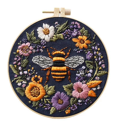 Kits de broderie fleurs et abeilles