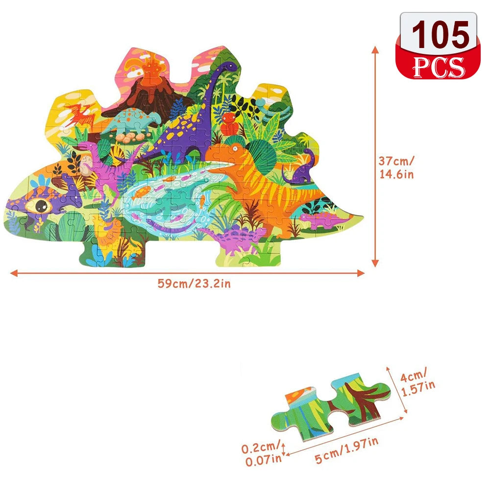 Children's puzzles in the shape of the illustrated theme