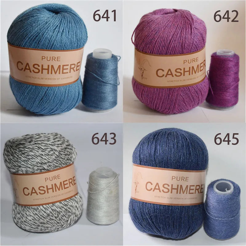 5 Pelotes de fil de Cashmere de Mongolie pour crochet 50gr x 5