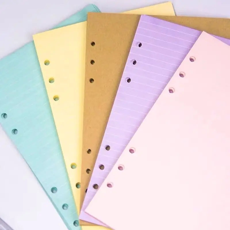 Ring binders, dividers, envelopes, A5 A6 colored refill sheets organization day week month lined sheets and others