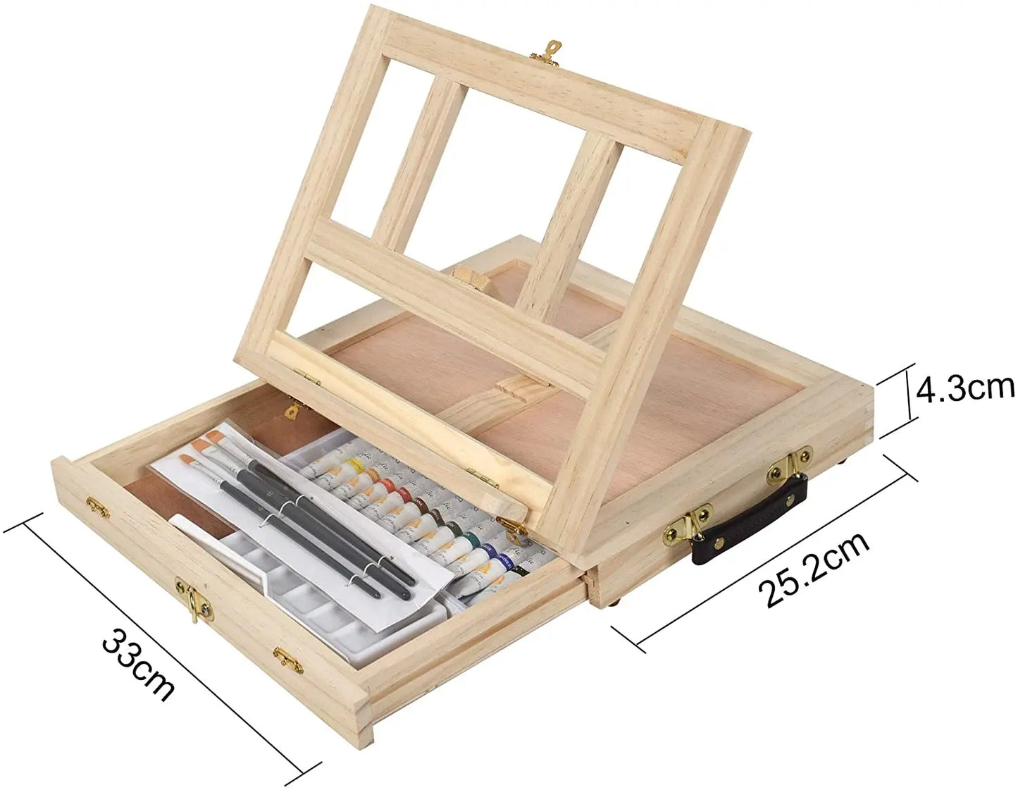 Portable wooden flat easel