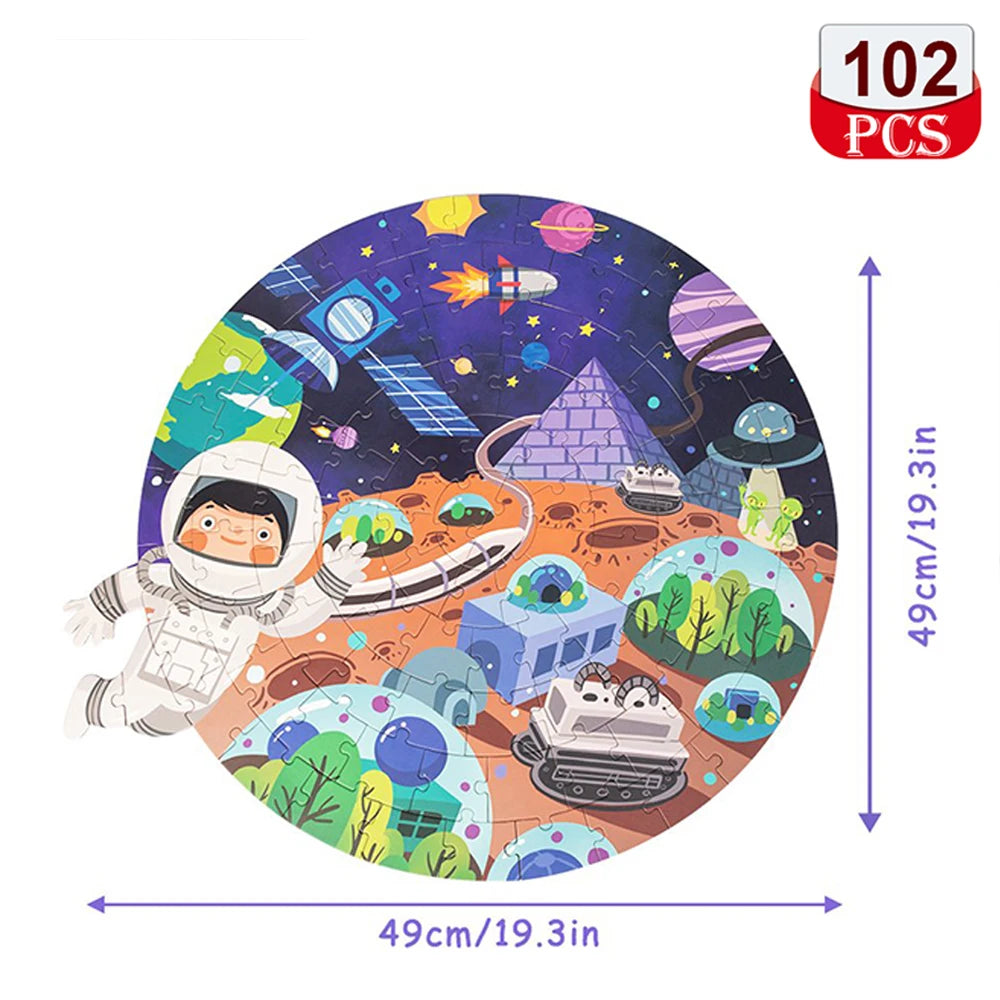 Children's puzzles in the shape of the illustrated theme