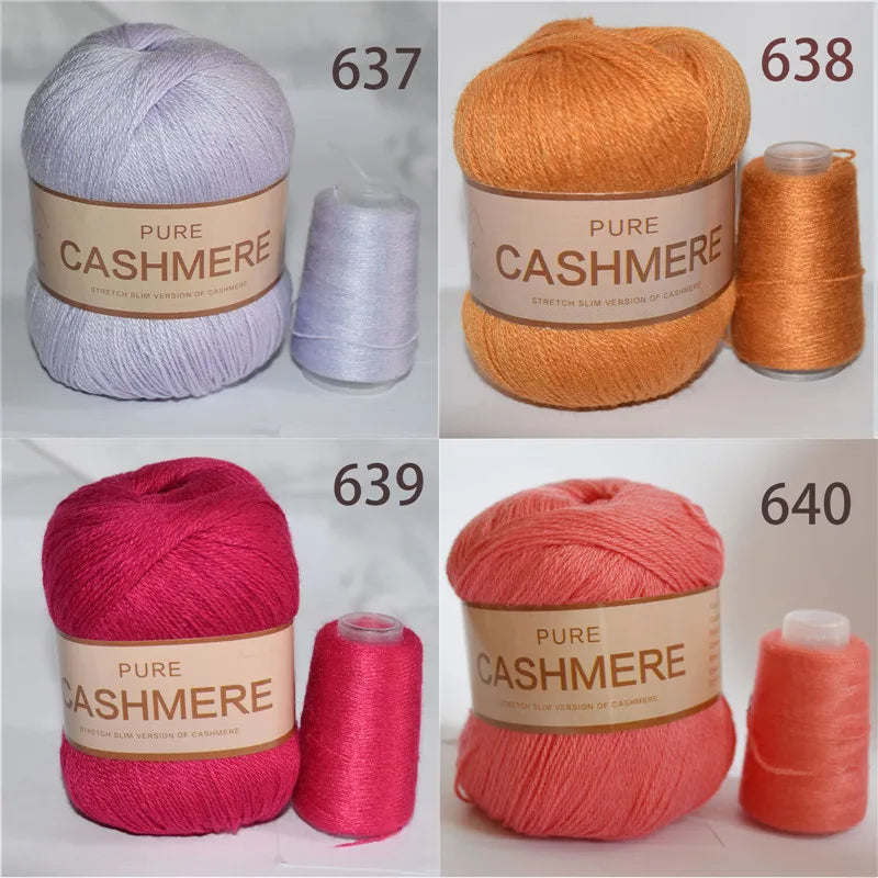 5 Pelotes de fil de Cashmere de Mongolie pour crochet 50gr x 5