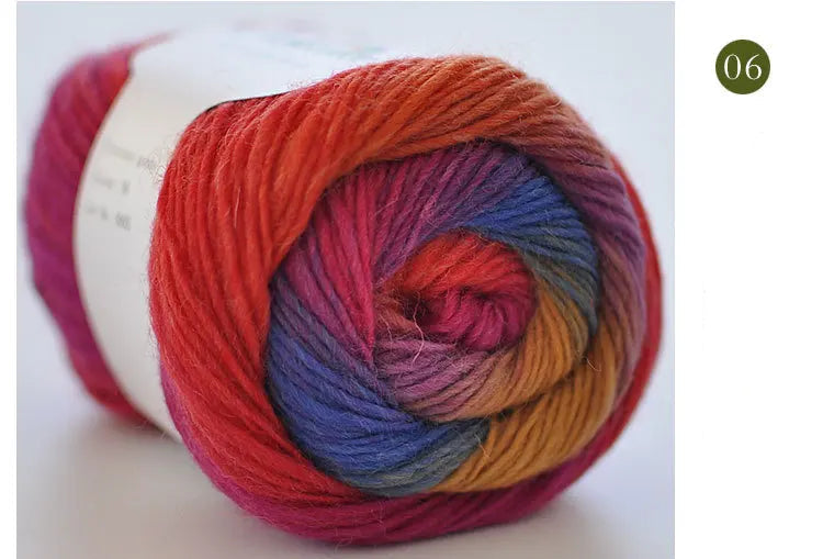 100% rainbow wool yarn 50gr