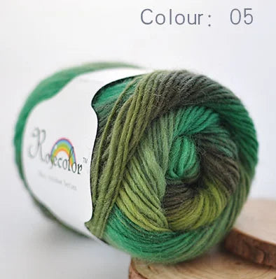 100% rainbow wool yarn 50gr