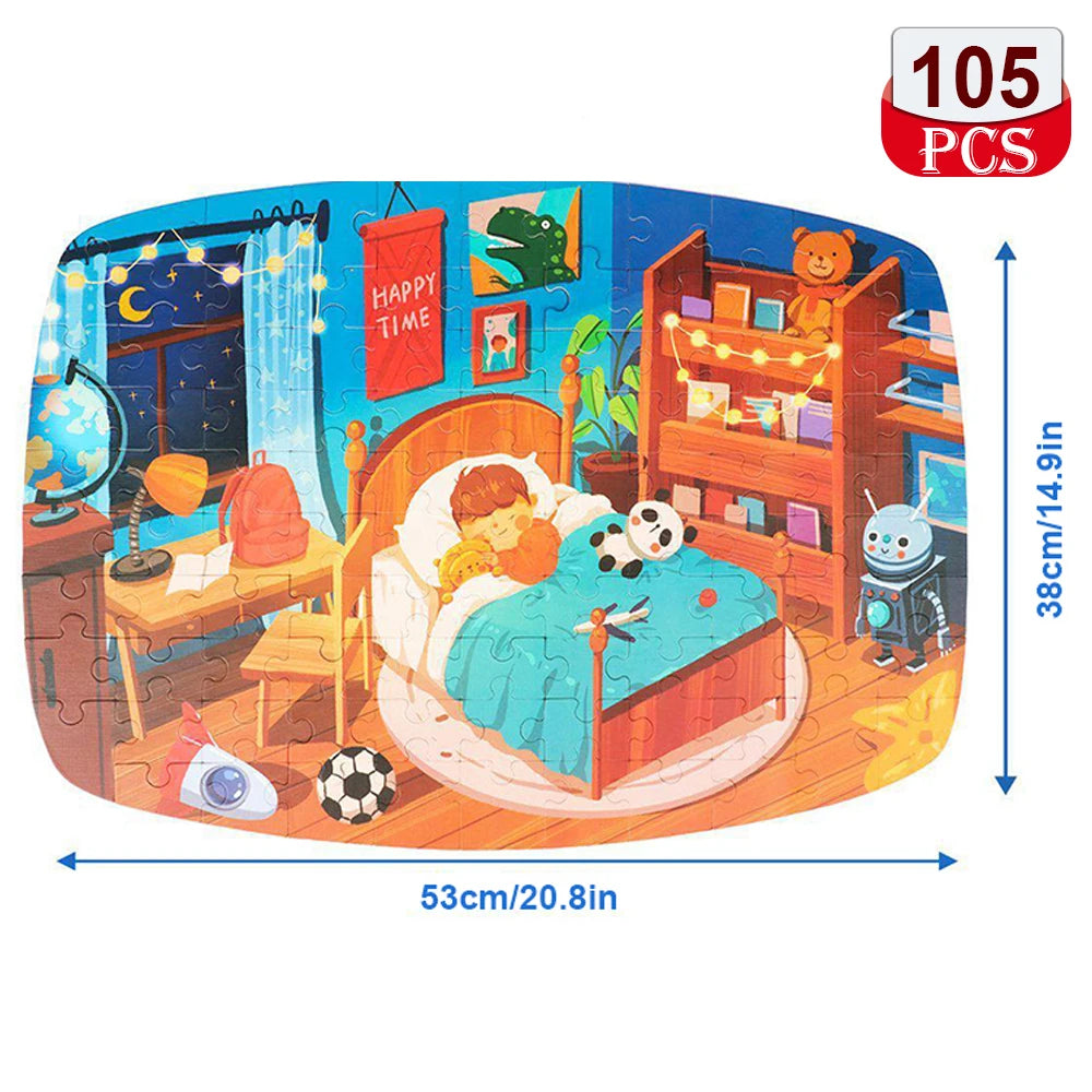 Children's puzzles in the shape of the illustrated theme