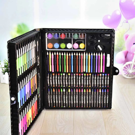 150 Piece Kids Art Supplies Set Colored Pencils, Pastels, Markers