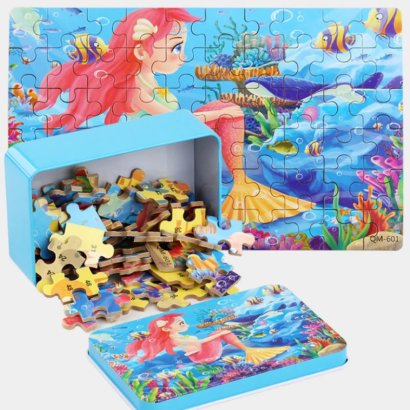 60 Pieces Puzzles for Kids Cartoon Animal Learning Game