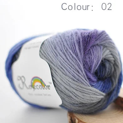 100% rainbow wool yarn 50gr