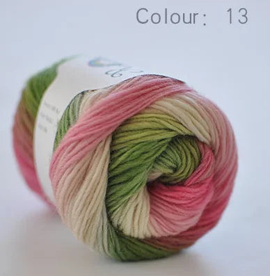 100% rainbow wool yarn 50gr