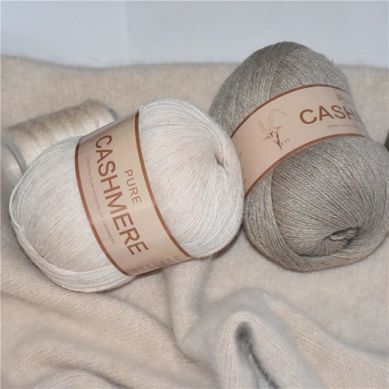 5 Pelotes de fil de Cashmere de Mongolie pour crochet 50gr x 5