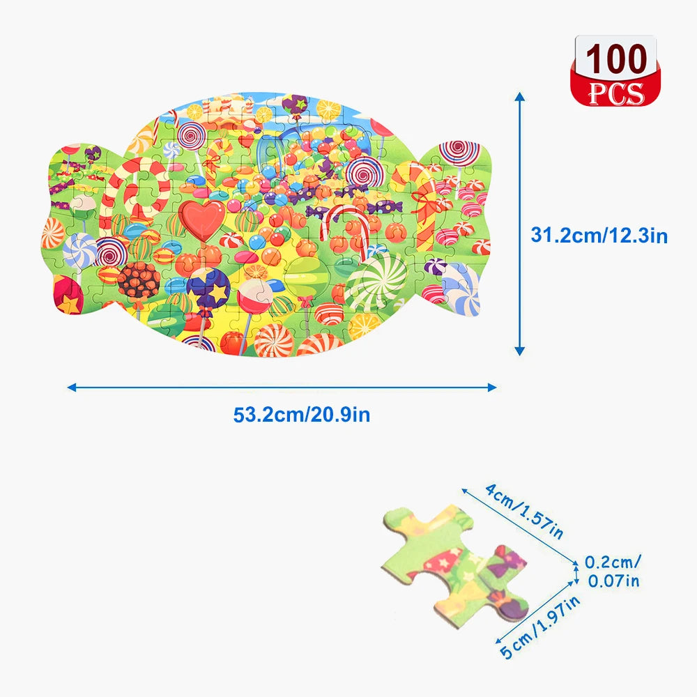 Children's puzzles in the shape of the illustrated theme