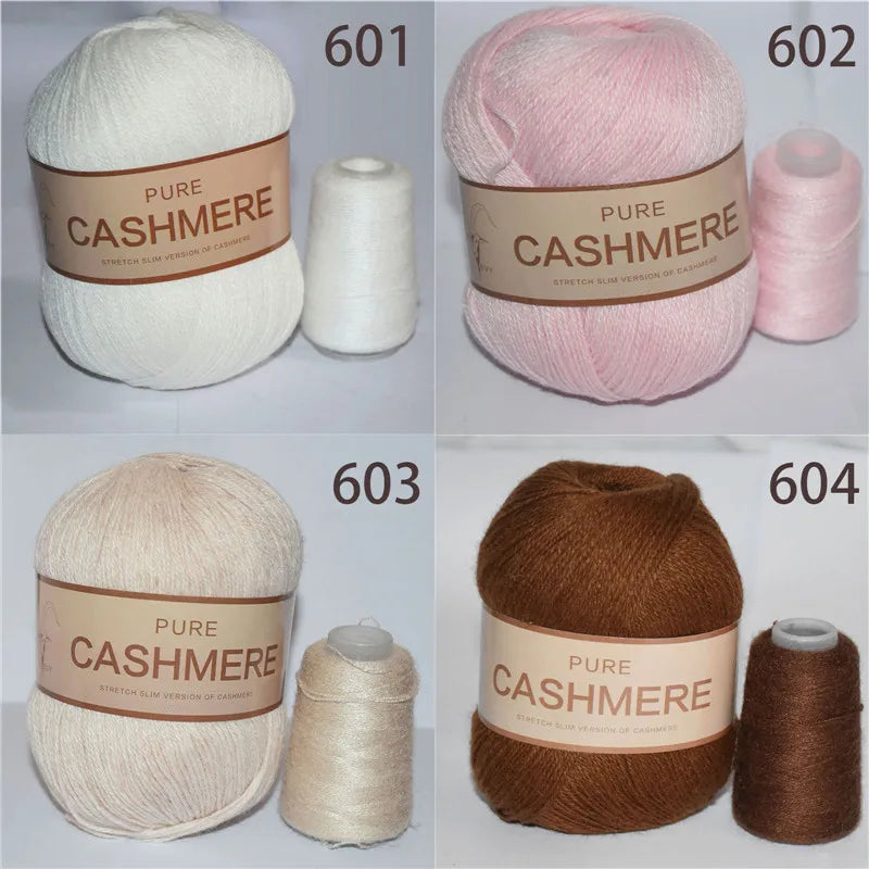 5 Pelotes de fil de Cashmere de Mongolie pour crochet 50gr x 5