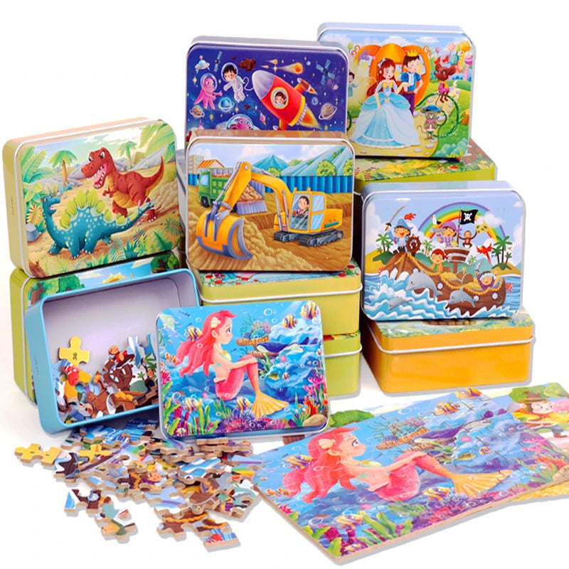 Puzzles 60 Pièces pour Enfants Cartoon Animal Jeu Apprentissage