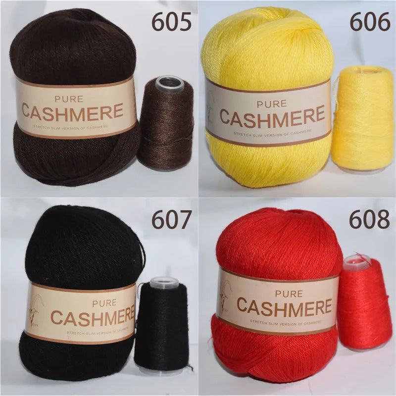 5 Pelotes de fil de Cashmere de Mongolie pour crochet 50gr x 5