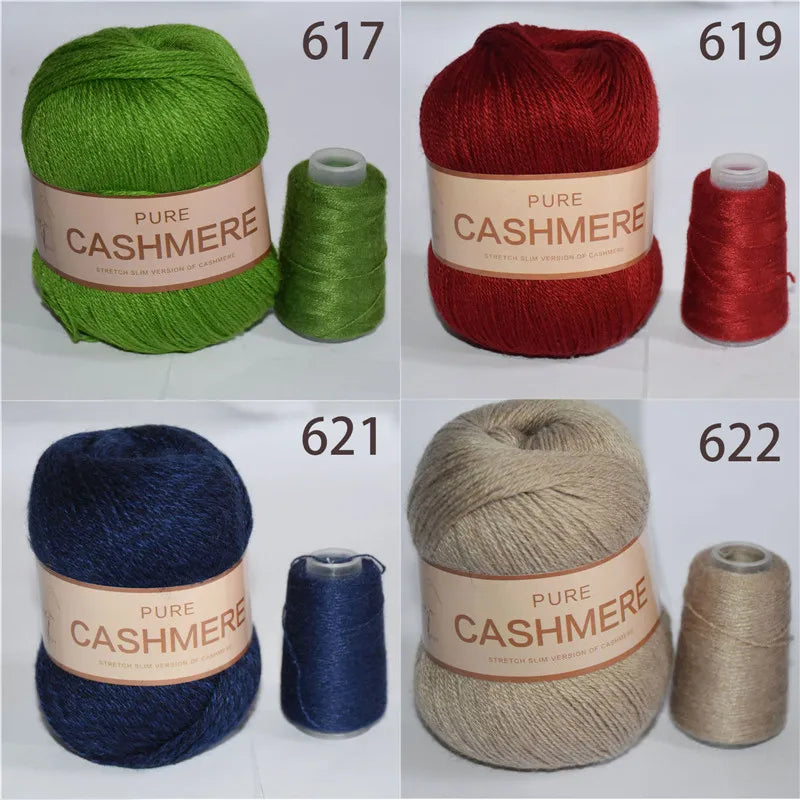 5 Pelotes de fil de Cashmere de Mongolie pour crochet 50gr x 5