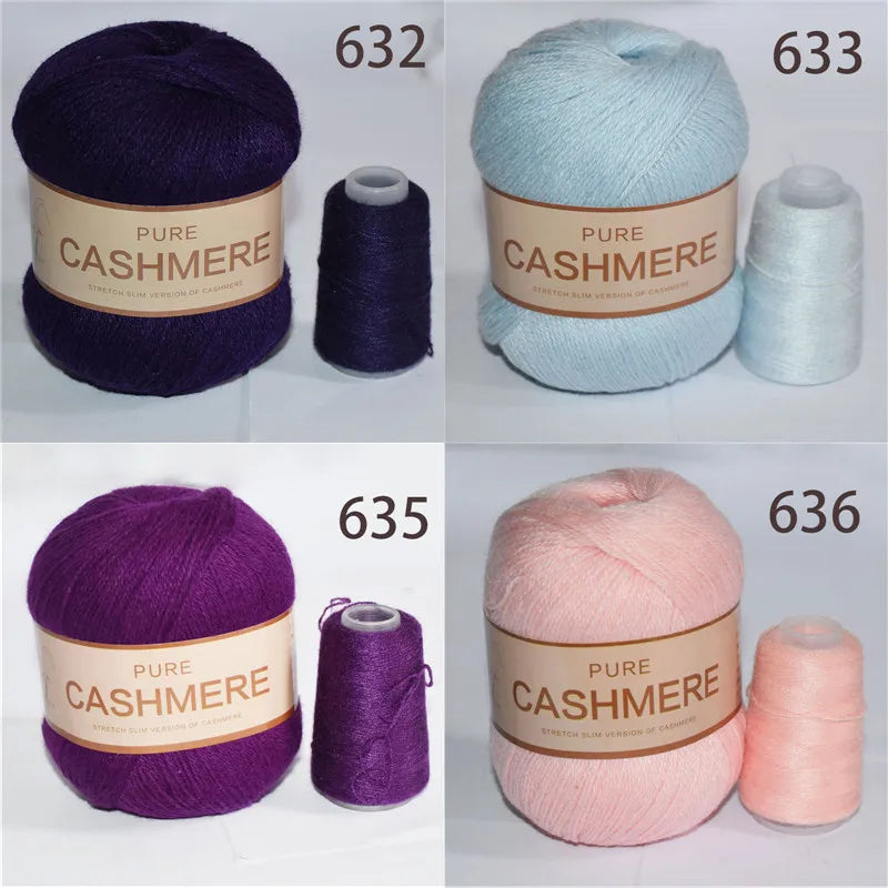 5 Pelotes de fil de Cashmere de Mongolie pour crochet 50gr x 5