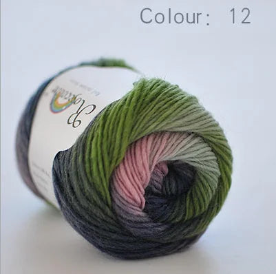 100% rainbow wool yarn 50gr