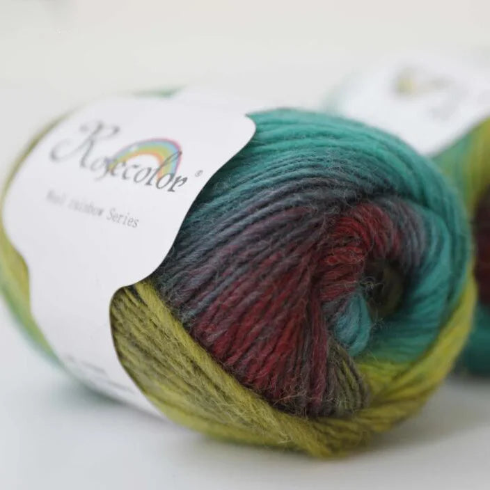 100% rainbow wool yarn 50gr