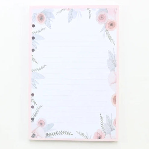 Recharge de feuilles à fleurs pour Cahier/cartable à anneaux A6\A5