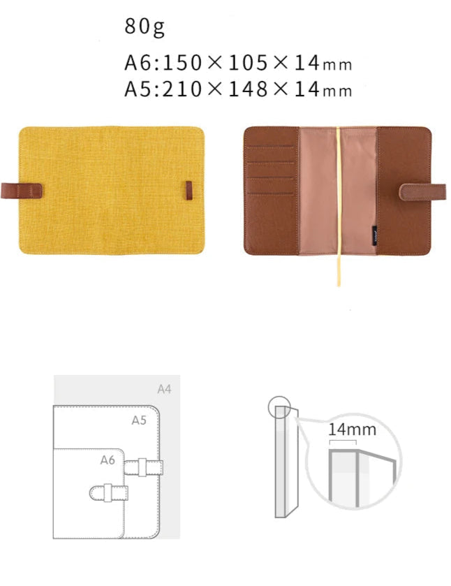 Protecteur de cahier A5 ou A6 en Tissu