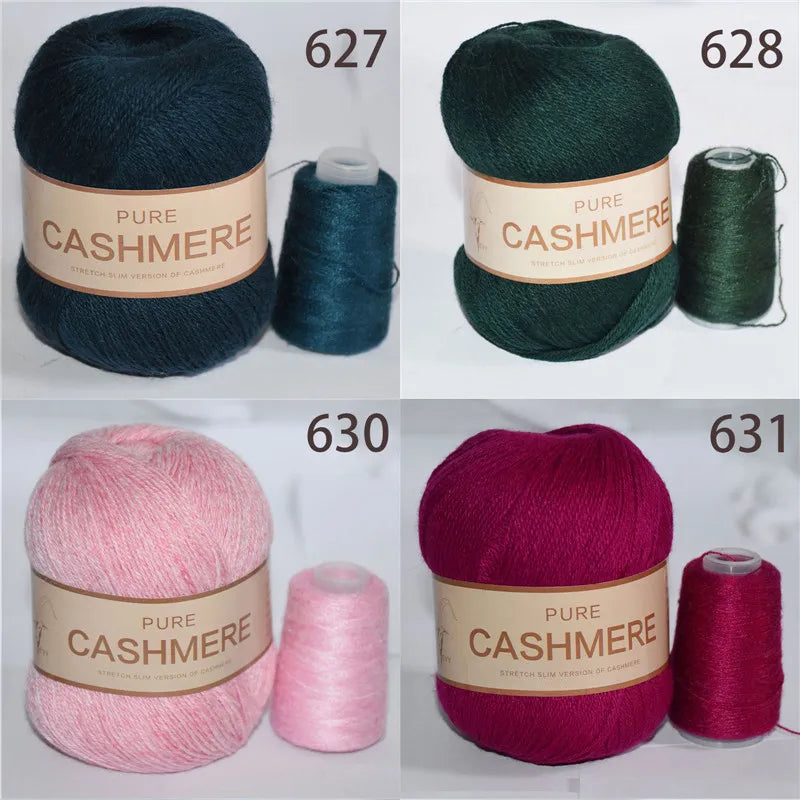 5 Pelotes de fil de Cashmere de Mongolie pour crochet 50gr x 5