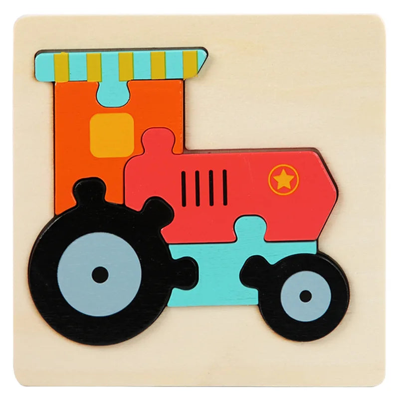 Puzzles en bois pour enfants jeu cognitif 3D plusieurs styles