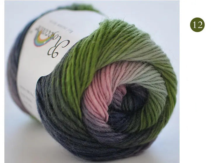 100% rainbow wool yarn 50gr