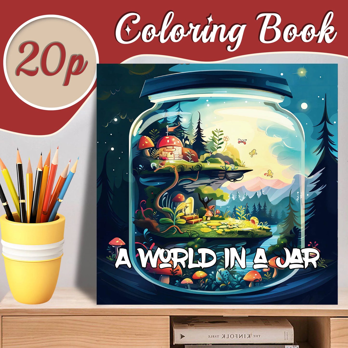 World in a Jar Adult Coloring Book