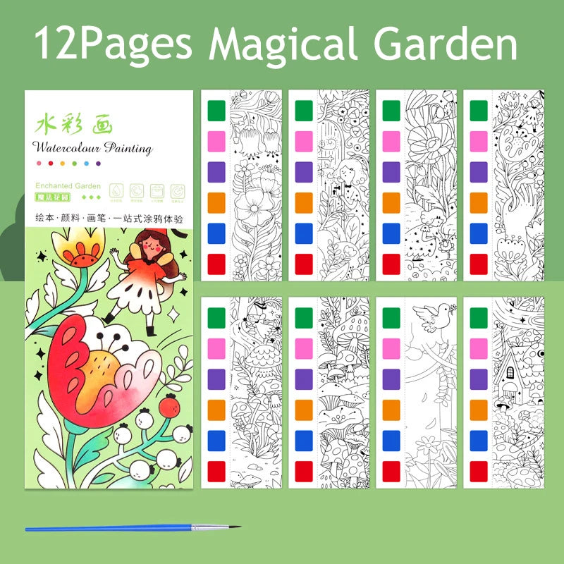 Books of 12 or 20 sheets of paper to paint with water paint for children