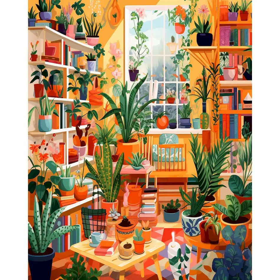 Peintures par numéros plantes d'intérieur Plantes en pot Cactus