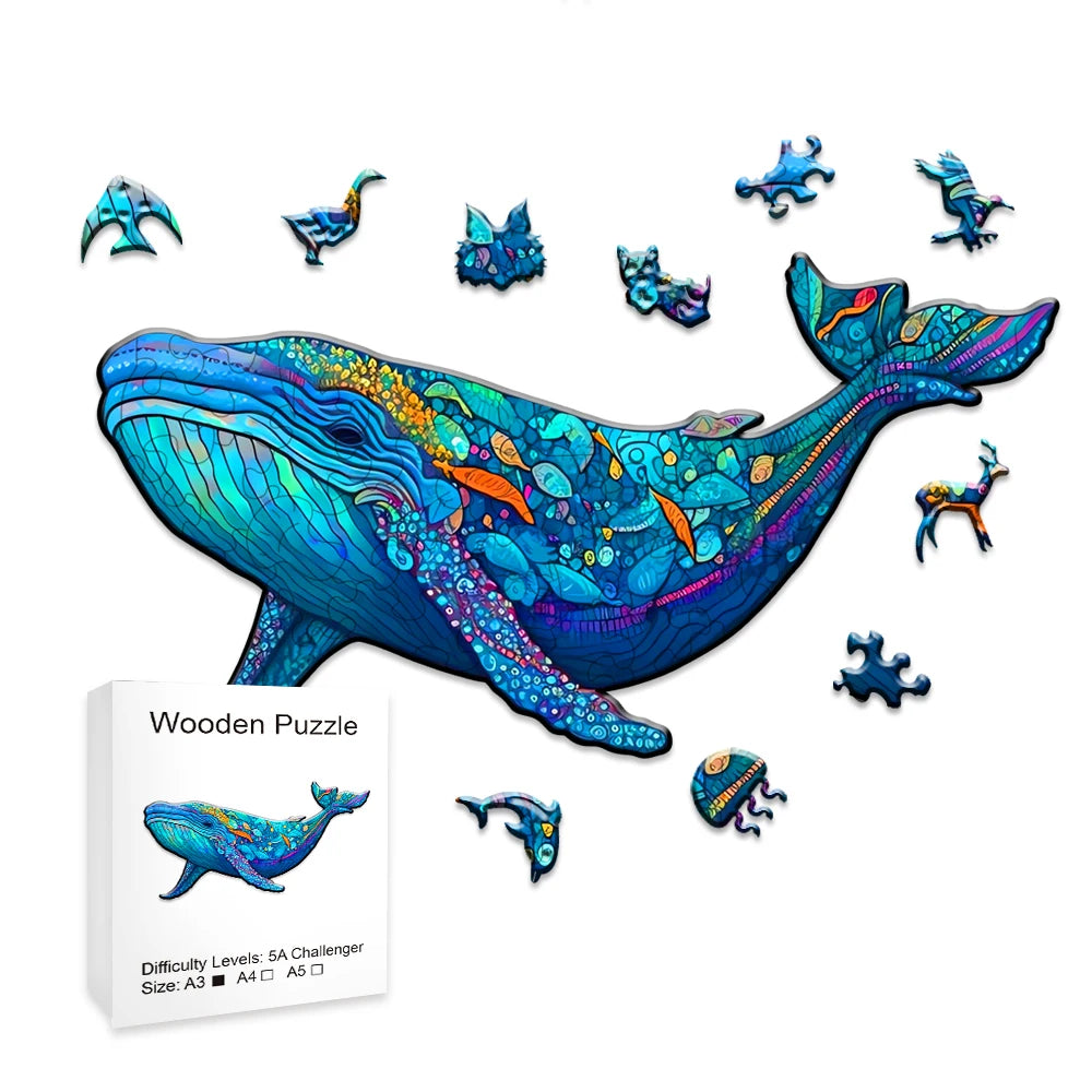 Whale wooden puzzle