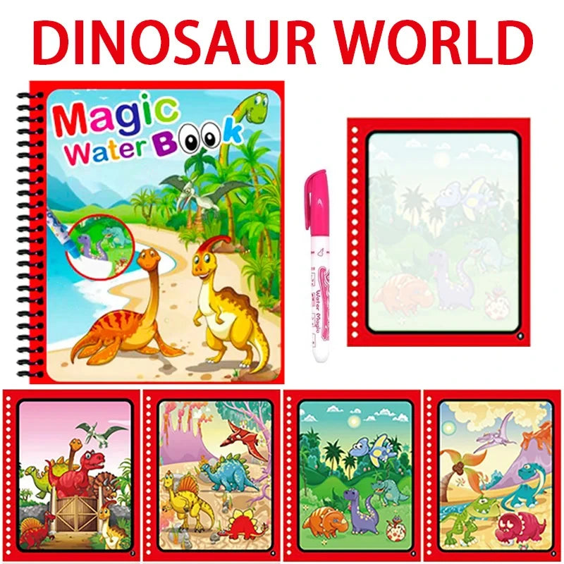 Magic Book for Children Water Drawing Montessori Reusable