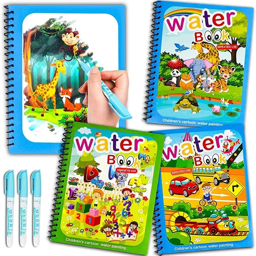 Magic Book for Children Water Drawing Montessori Reusable