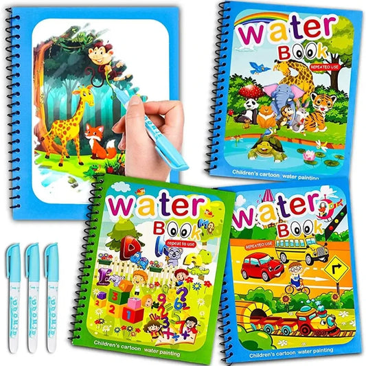 Libro mágico para niños Montessori para dibujar con agua y reutilizable