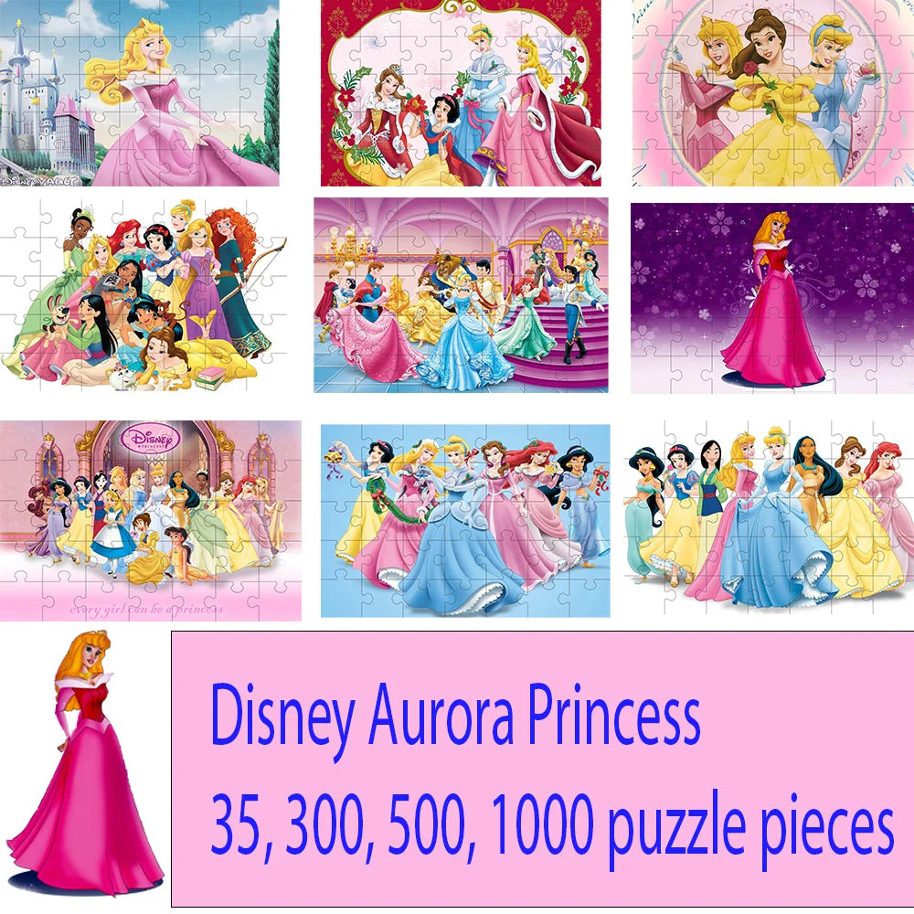 Rompecabezas de princesas Disney de 108/200/300/500/1000 piezas