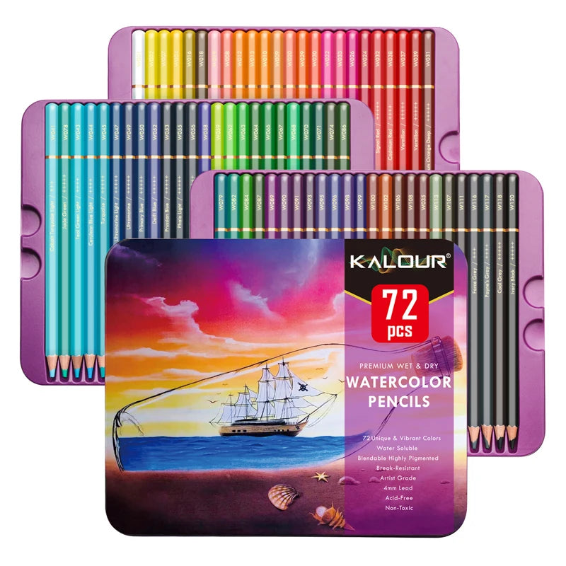 KALOUR 120/72 Premium Watercolor Pencils