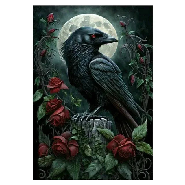 Peinture à diamants 5D corbeau