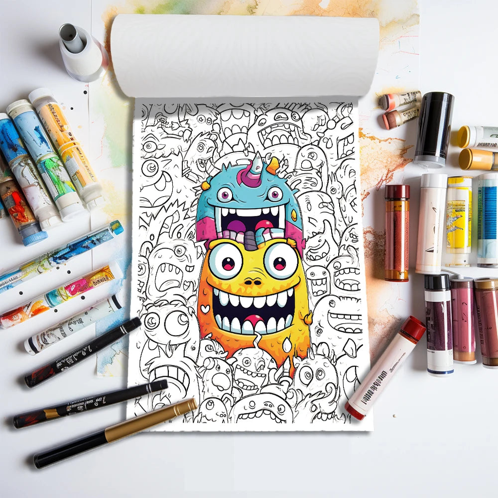 Cute Monsters Coloring Book for Teens and Adults