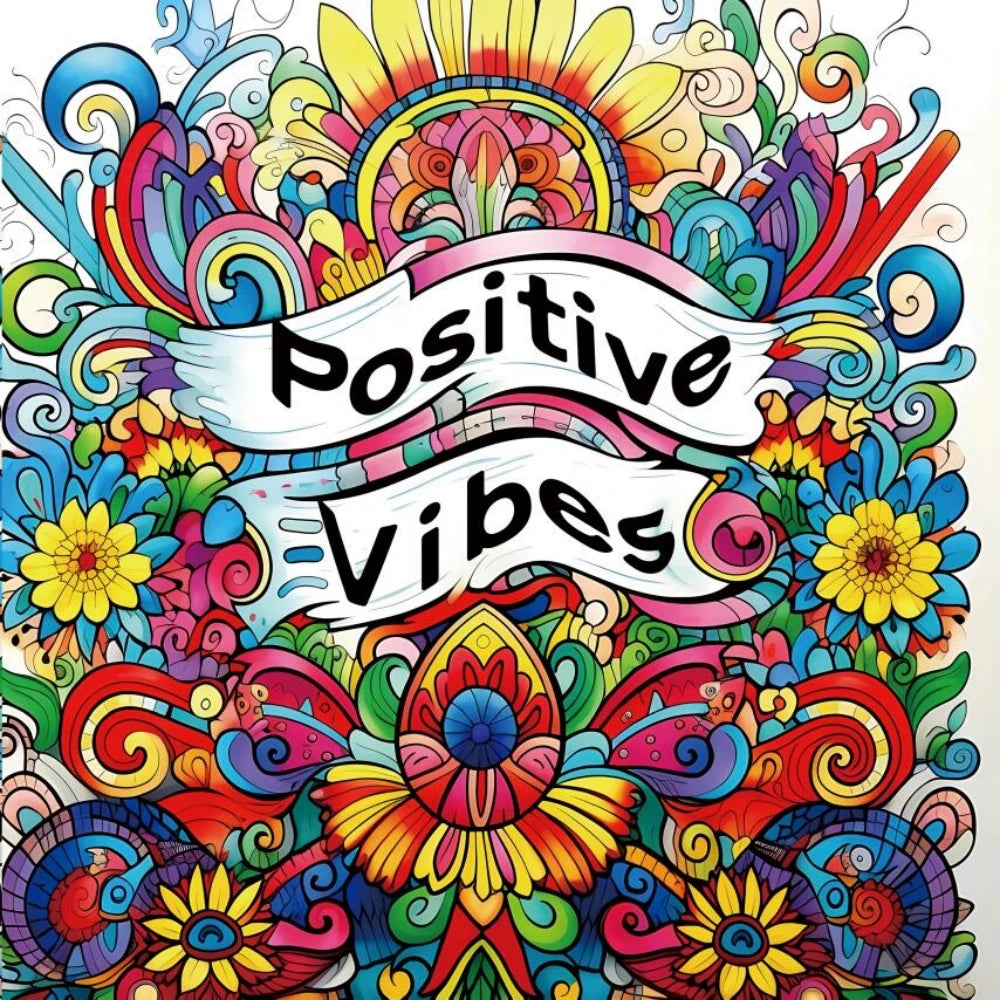 Positive Vibes Coloring Book